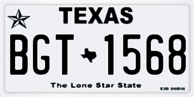 TX license plate BGT1568