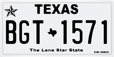 TX license plate BGT1571