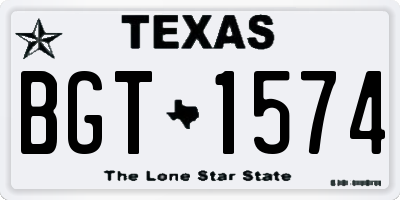TX license plate BGT1574