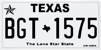 TX license plate BGT1575