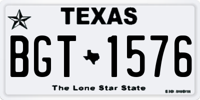 TX license plate BGT1576