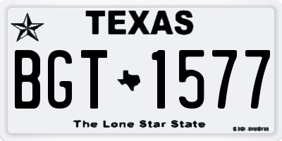 TX license plate BGT1577