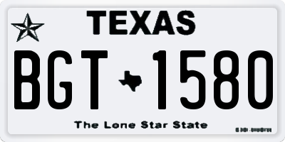 TX license plate BGT1580