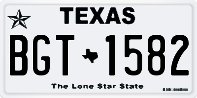TX license plate BGT1582
