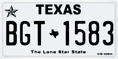 TX license plate BGT1583