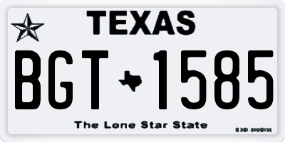 TX license plate BGT1585