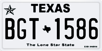TX license plate BGT1586