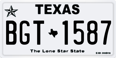 TX license plate BGT1587