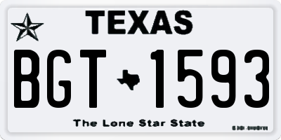 TX license plate BGT1593