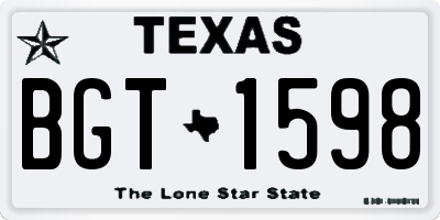TX license plate BGT1598
