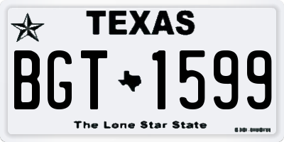 TX license plate BGT1599