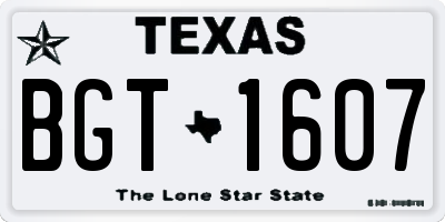 TX license plate BGT1607