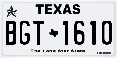TX license plate BGT1610