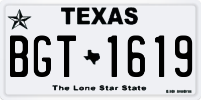 TX license plate BGT1619