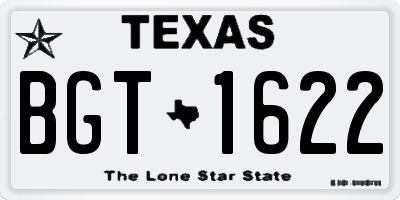TX license plate BGT1622