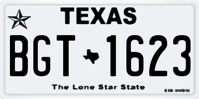 TX license plate BGT1623
