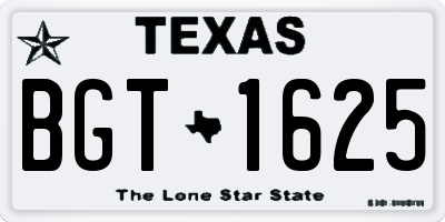 TX license plate BGT1625