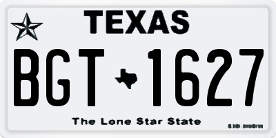 TX license plate BGT1627
