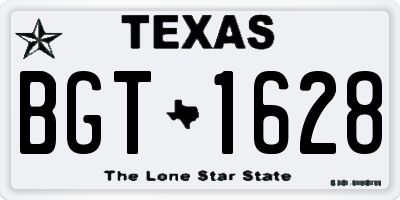 TX license plate BGT1628