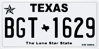 TX license plate BGT1629