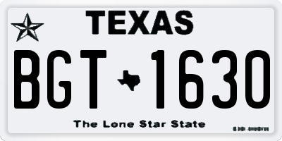 TX license plate BGT1630