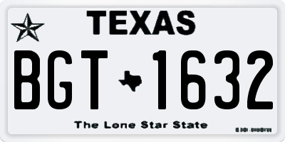 TX license plate BGT1632