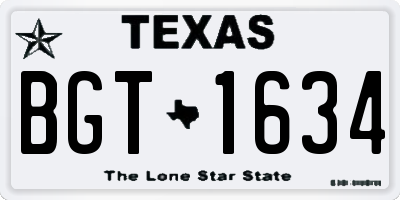 TX license plate BGT1634
