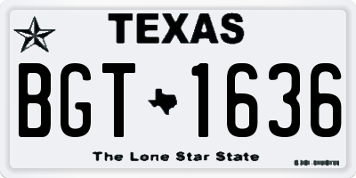 TX license plate BGT1636