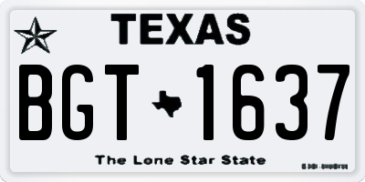 TX license plate BGT1637