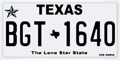 TX license plate BGT1640
