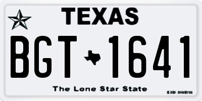 TX license plate BGT1641