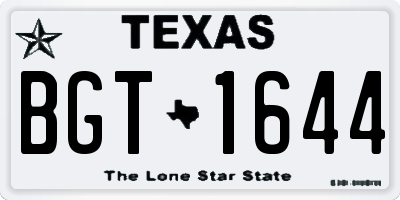TX license plate BGT1644