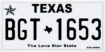 TX license plate BGT1653