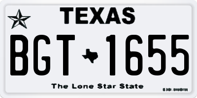 TX license plate BGT1655