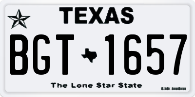 TX license plate BGT1657