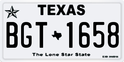 TX license plate BGT1658