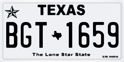 TX license plate BGT1659