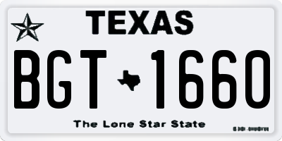 TX license plate BGT1660