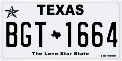 TX license plate BGT1664