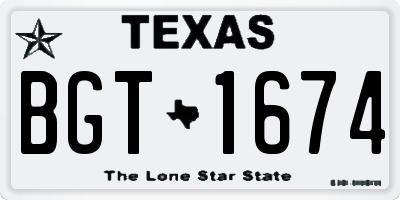 TX license plate BGT1674