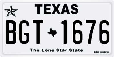 TX license plate BGT1676