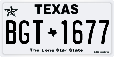 TX license plate BGT1677