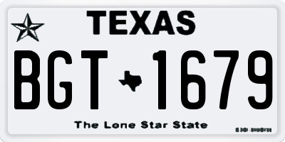 TX license plate BGT1679