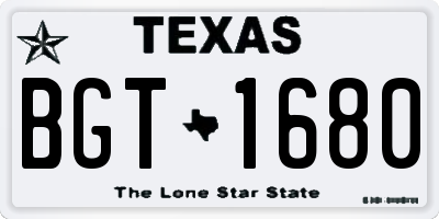 TX license plate BGT1680