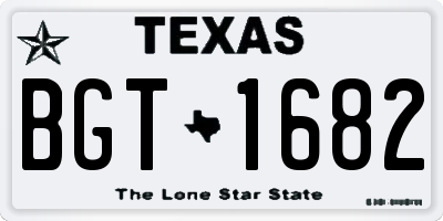 TX license plate BGT1682