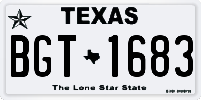 TX license plate BGT1683