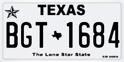 TX license plate BGT1684