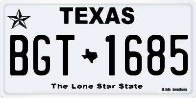 TX license plate BGT1685