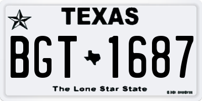 TX license plate BGT1687