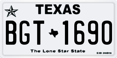 TX license plate BGT1690